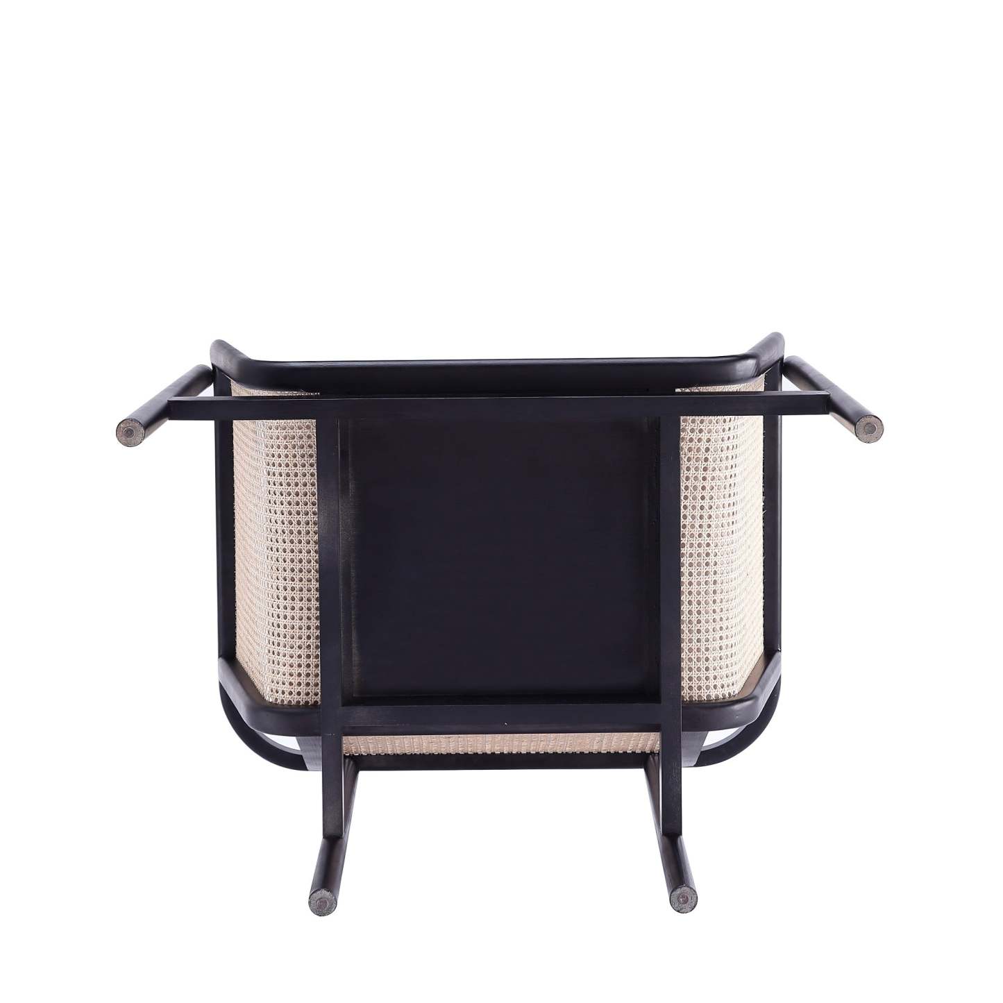 Fauteuil d'appoint Versailles de Manhattan Comfort - noir, canne naturel et crème