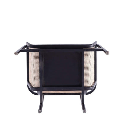 Fauteuil d'appoint Versailles de Manhattan Comfort - noir, canne naturel et crème