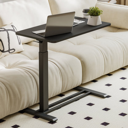 Table d'ordinateur portable mobile FunniHomi 28/32, réglable en hauteur, avec roulettes, blanc/noir, pour lit et canapé