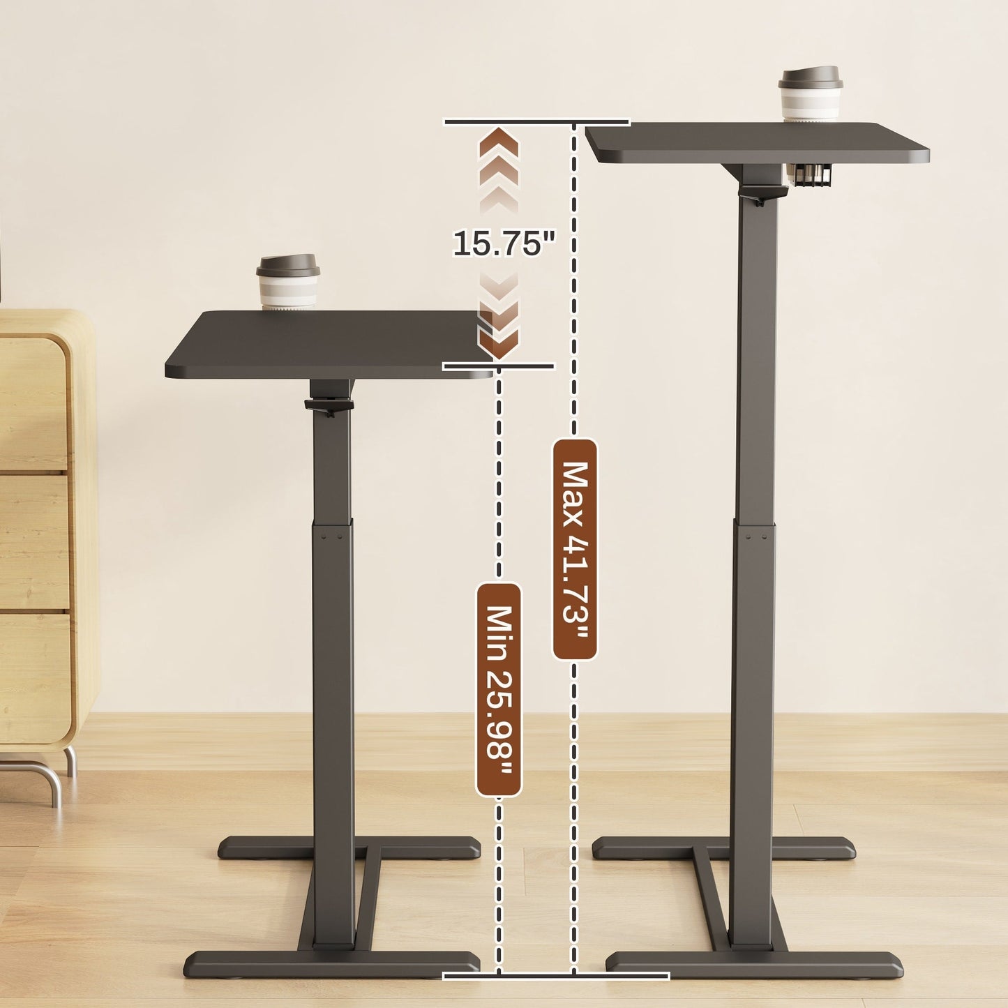 Table d'ordinateur portable mobile FunniHomi 28/32, réglable en hauteur, avec roulettes, blanc/noir, pour lit et canapé