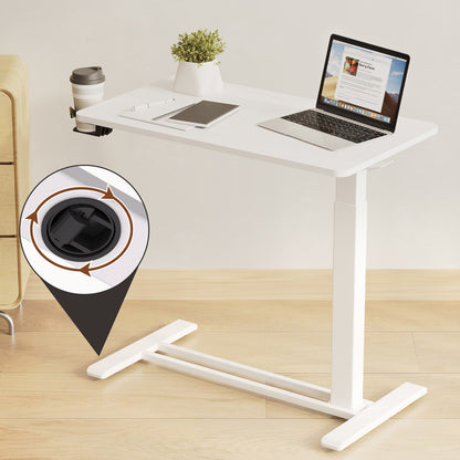 Table d'ordinateur portable mobile FunniHomi 28/32, réglable en hauteur, avec roulettes, blanc/noir, pour lit et canapé
