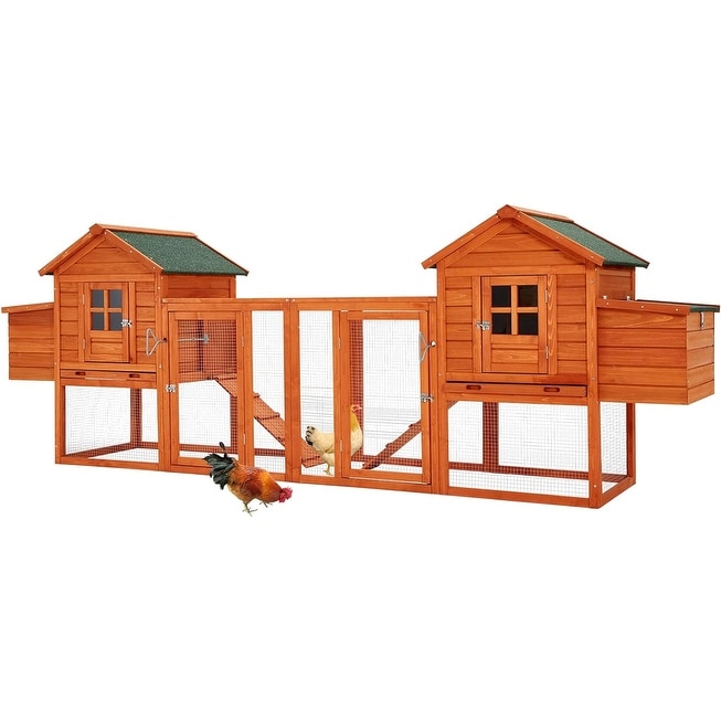 Poulailler AECOJOY 144'' Grand enclos, cage à volailles en bois