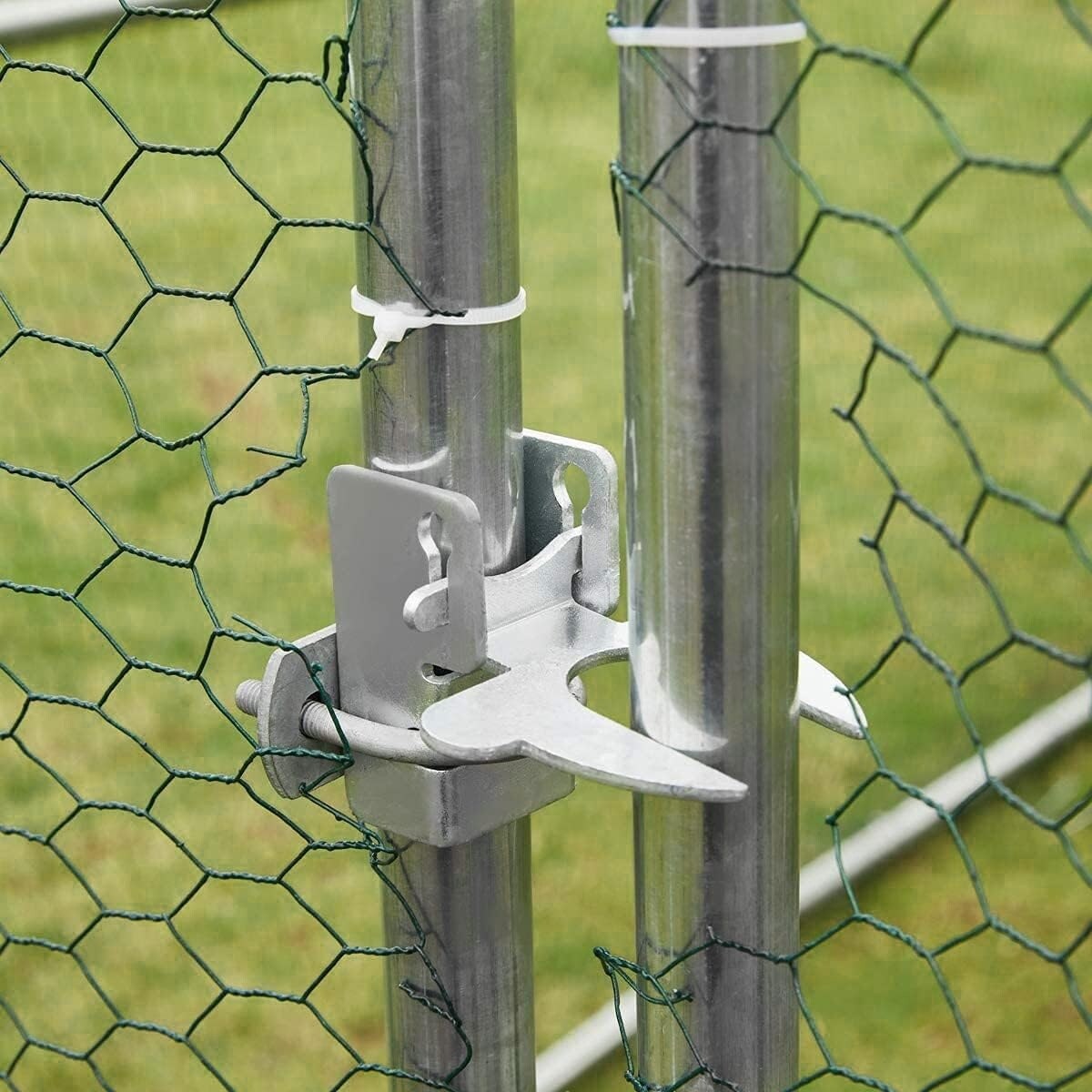 AECOJOY Grand poulailler métallique avec enclos et cage à poules accessibles à pied