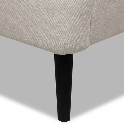 Aimy 28 Chaise d'appoint en tissu aspect lin avec pieds cylindriques en bois - Gris clair | Fauteuil d'appoint Aimy de 28 po en tissu d'apparence lin avec pattes cylindriques en bois - gris clair