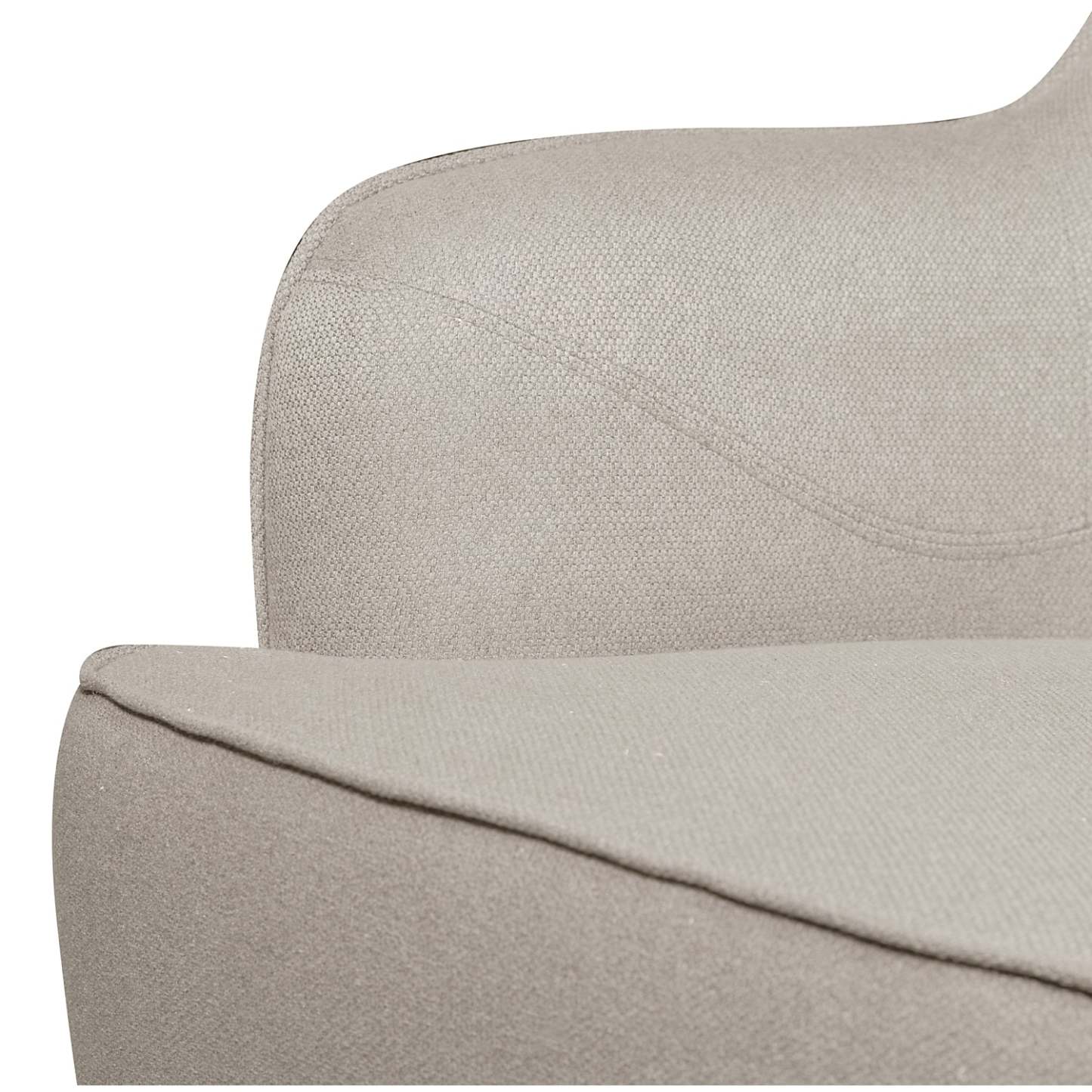 Aimy 28 Chaise d'appoint en tissu aspect lin avec pieds cylindriques en bois - Gris clair | Fauteuil d'appoint Aimy de 28 po en tissu d'apparence lin avec pattes cylindriques en bois - gris clair