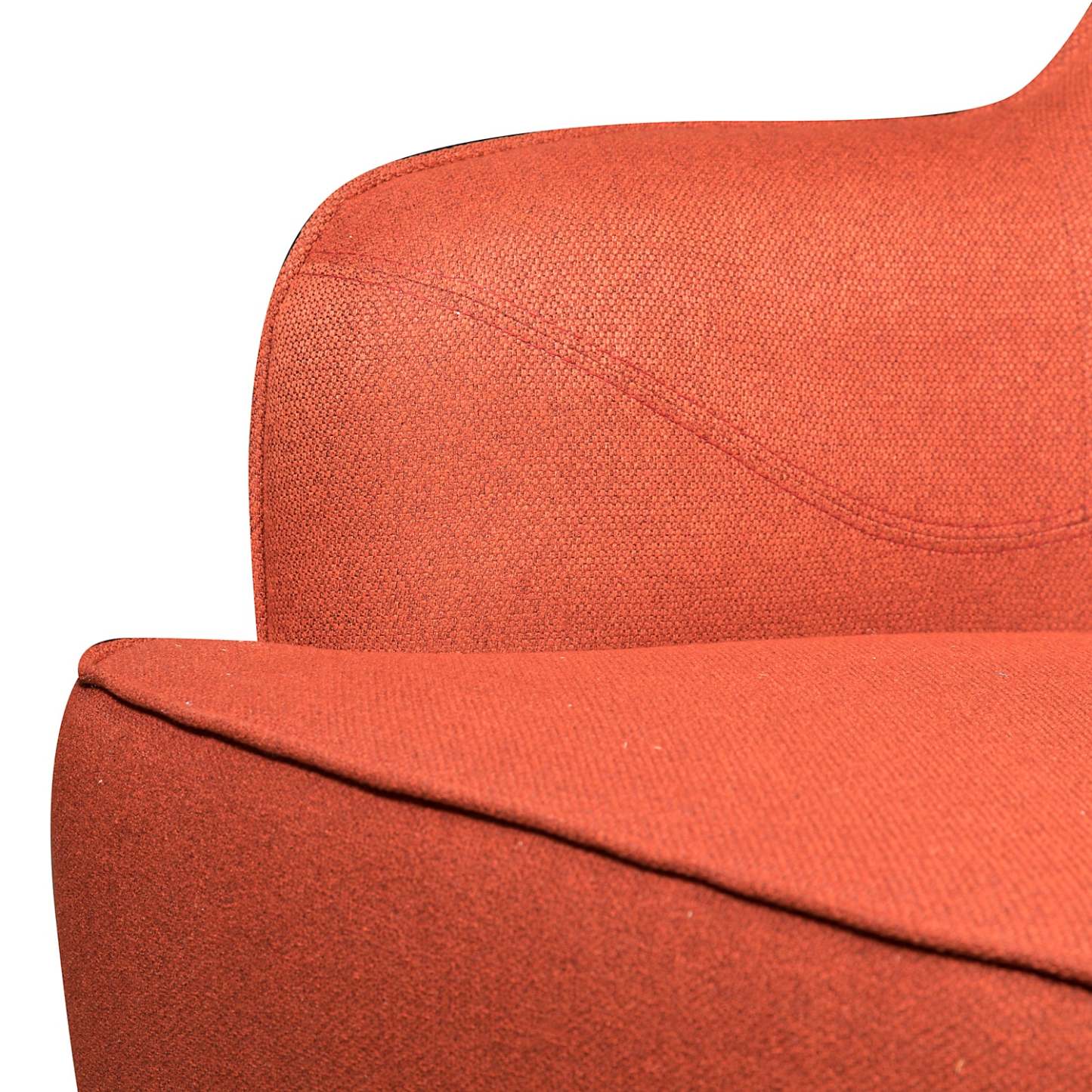 Aimy 28 Chaise d'appoint en tissu aspect lin avec pieds cylindriques en bois - Orange | Fauteuil d'appoint Aimy de 28 po en tissu d'apparence lin avec pattes cylindriques en bois - orange