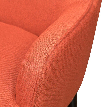 Aimy 28 Chaise d'appoint en tissu aspect lin avec pieds cylindriques en bois - Orange | Fauteuil d'appoint Aimy de 28 po en tissu d'apparence lin avec pattes cylindriques en bois - orange