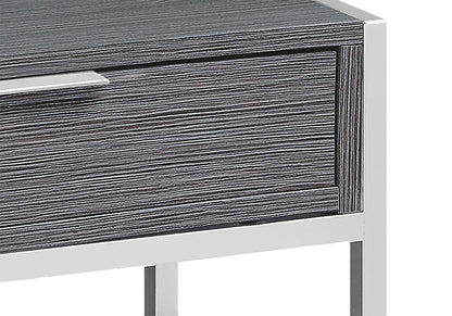 Alice 19.5 Accent Table With Storage &amp; Shelf - Grey with Chrome Accents|Table d'appoint Alice de 19,5 po avec rangement et tablette - grise avec touches chromées