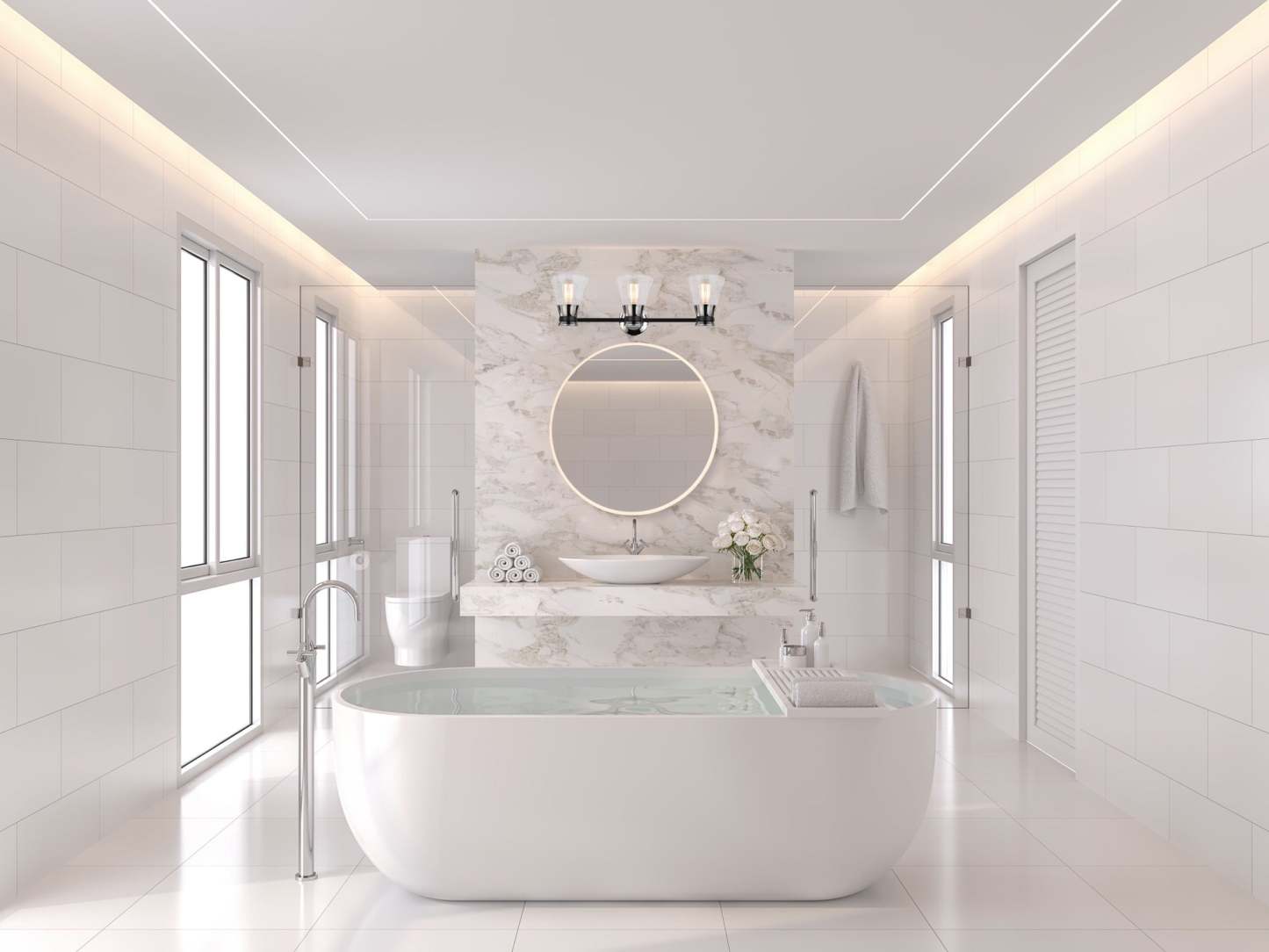 Reflections Miroir mural LED intégré IV|Miroir mural IV Reflections avec DEL intégrées