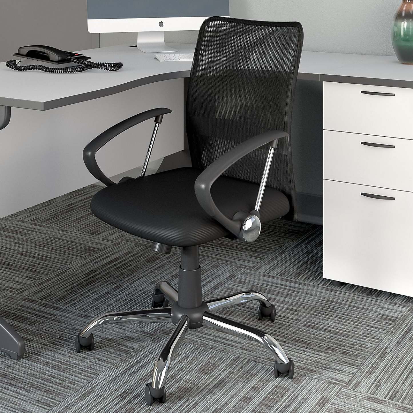 Chaise de bureau réglable Andre 24 en maille - Noir|Chaise de bureau réglable Andre de 24 po en mailles - noire