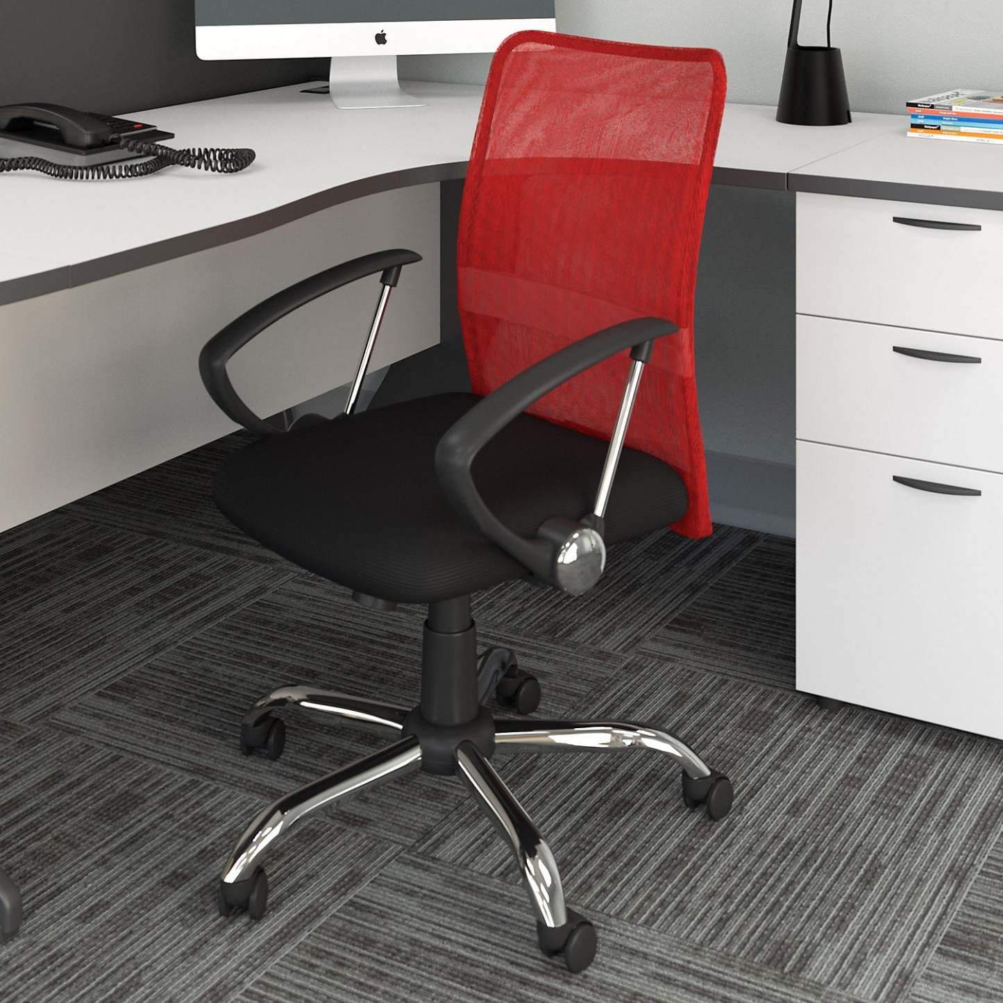 Andre 24 Adjustable Mesh Office Chair - Rouge|Chaise de bureau réglable Andre de 24 po en mailles - rouge