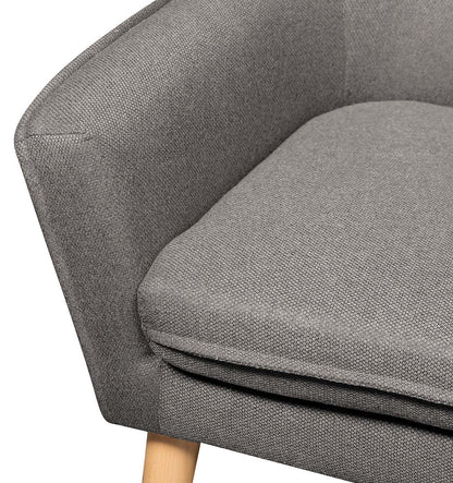 Chaise d'appoint en tissu d'apparence lin Arni 28 avec pieds en bois - Gris foncé | Fauteuil d'appoint Arni de 28 po en tissu d'apparence lin avec pattes en bois - gris foncé