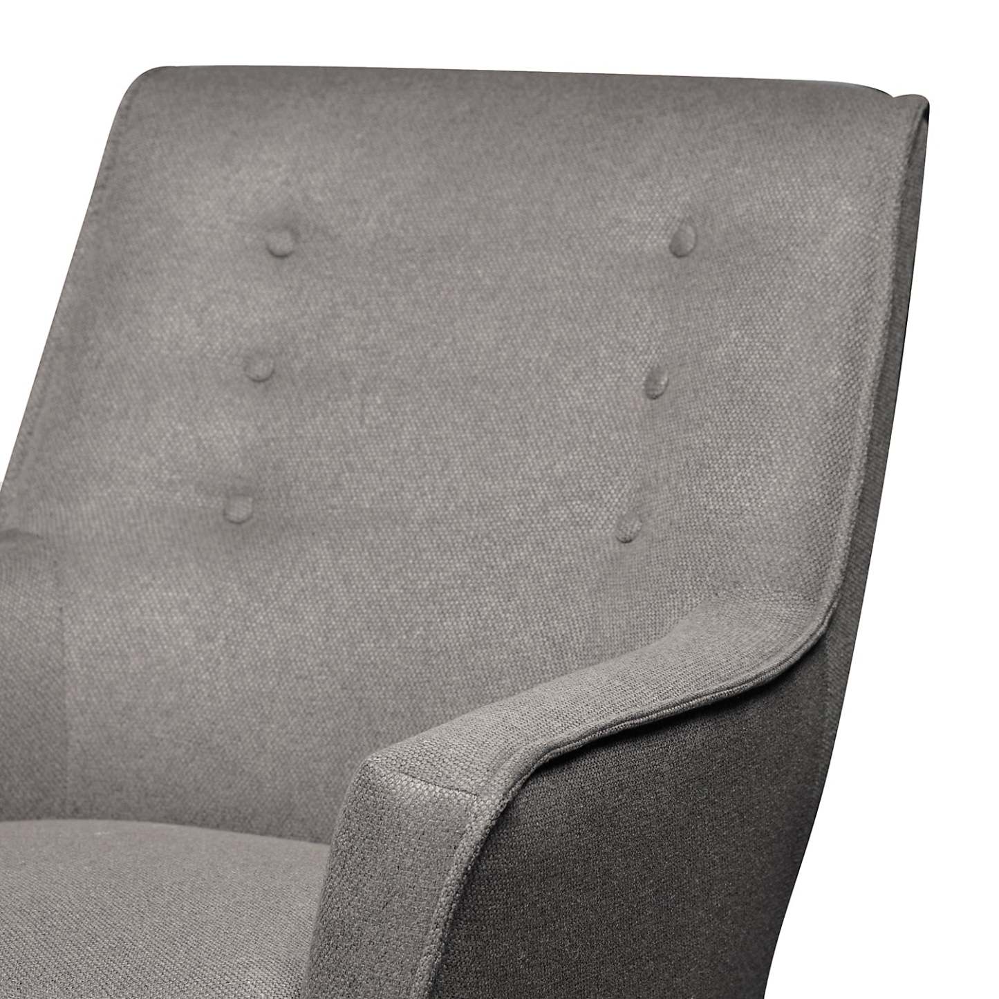 Chaise d'appoint en tissu d'apparence lin Arni 28 avec pieds en bois - Gris foncé | Fauteuil d'appoint Arni de 28 po en tissu d'apparence lin avec pattes en bois - gris foncé