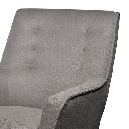 Chaise d'appoint en tissu d'apparence lin Arni 28 avec pieds en bois - Gris foncé | Fauteuil d'appoint Arni de 28 po en tissu d'apparence lin avec pattes en bois - gris foncé