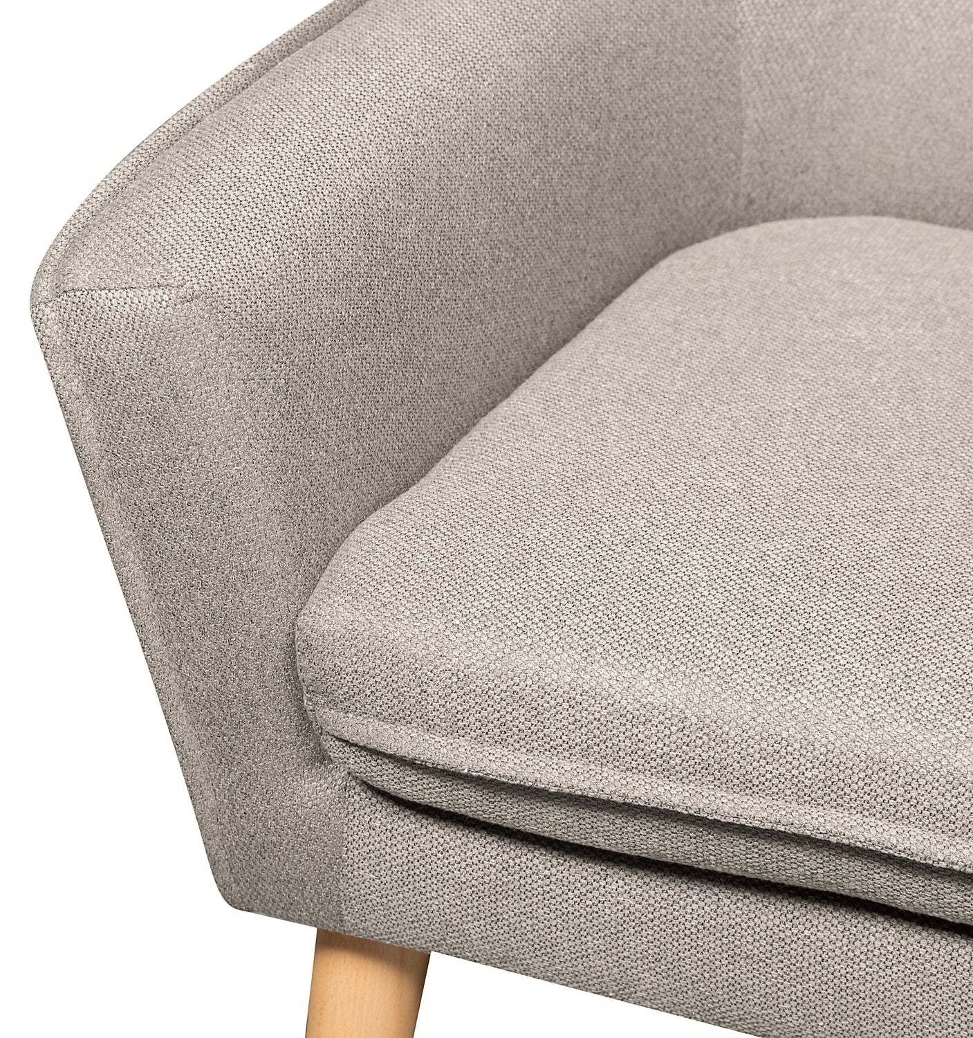 Chaise d'appoint en tissu d'apparence lin Arni 28 avec pieds en bois - Gris | Fauteuil d'appoint Arni de 28 po en tissu d'apparence lin avec pattes en bois - gris