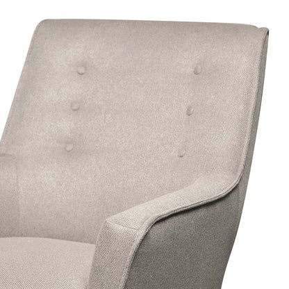 Chaise d'appoint en tissu d'apparence lin Arni 28 avec pieds en bois - Gris | Fauteuil d'appoint Arni de 28 po en tissu d'apparence lin avec pattes en bois - gris