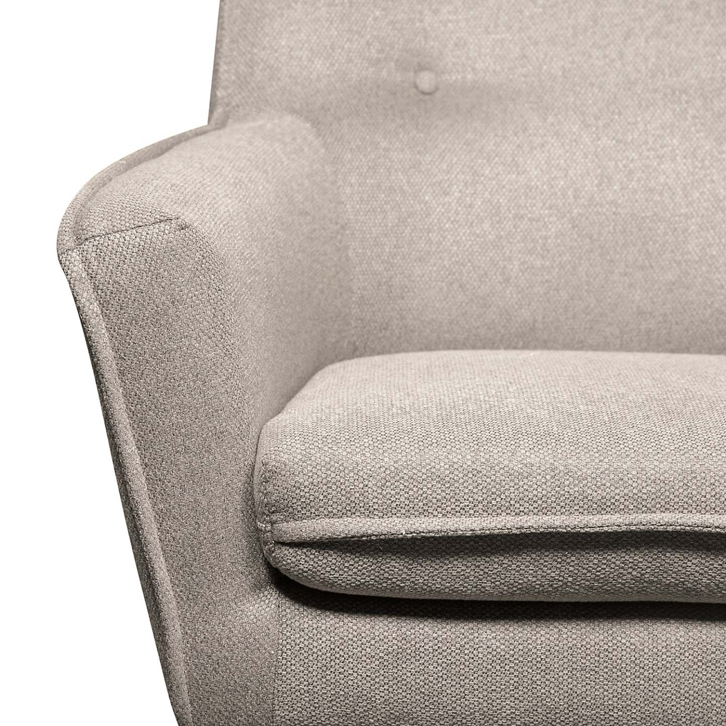 Chaise d'appoint en tissu d'apparence lin Arni 28 avec pieds en bois - Gris | Fauteuil d'appoint Arni de 28 po en tissu d'apparence lin avec pattes en bois - gris