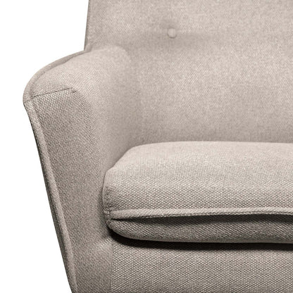 Chaise d'appoint en tissu d'apparence lin Arni 28 avec pieds en bois - Gris | Fauteuil d'appoint Arni de 28 po en tissu d'apparence lin avec pattes en bois - gris