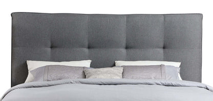 Tête de lit rembourrée Asha en tissu gris, touffetée - King Size | Tête de lit rembourrée Asha en tissu gris capitonné - format très grand lit