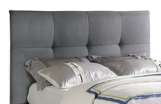 Asha Upholstered Headboard in Grey Fabric, Tufted - Queen Size | Tête de lit rembourrée Asha en tissu gris capitonné - format grand lit