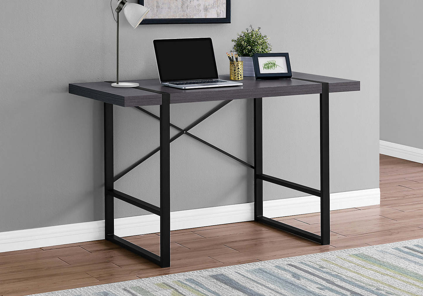 Avery 49 Reclaimed Wood Look Office Desk - Dark Grey|Bureau Avery de 49 po d'apparence bois recyclé - gris foncé