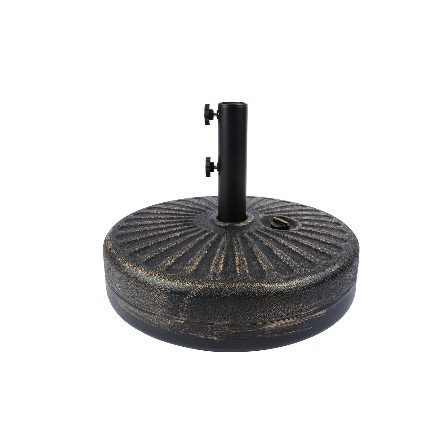 Parasol de terrasse Lopes de 2,74 m (9 pi) avec pied et support lestés finition bronze inclus