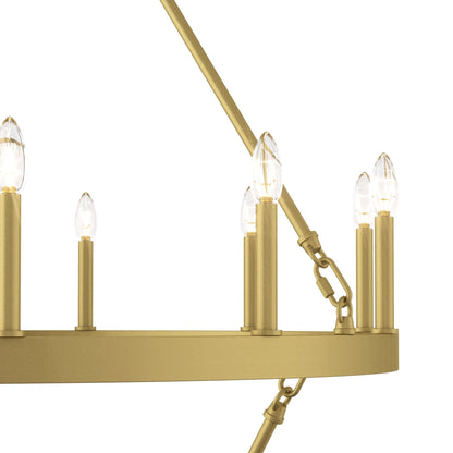 Lustre Acroma moderne à 20 lumières, style ferme, rond, 40 po, en forme de roue de chariot, homologué UL.