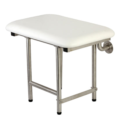 Siège de douche mural pliable Adascape 22 x 16 pour personnes bariatriques, avec supports de sol supplémentaires