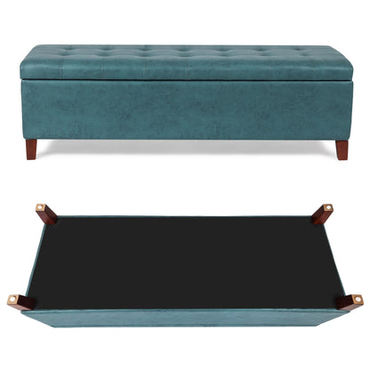 Banc coffre de rangement en cuir reconstitué Adeco 50