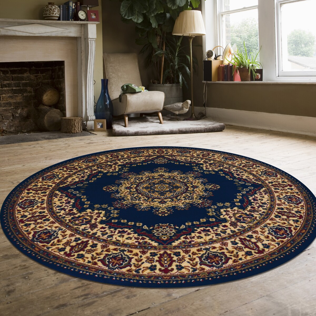 Tapis de sol Admire Home Living Caroline à médaillon traditionnel