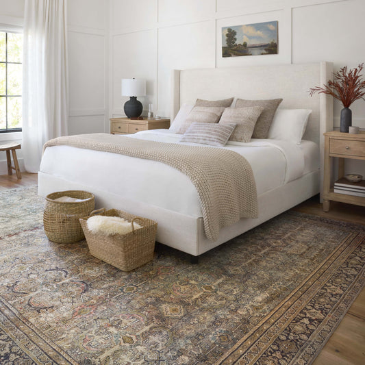 Tapis imprimé à motif oriental Alexander Home Isabelle, tons olive