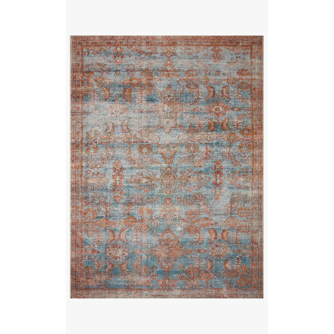 Tapis d'intérieur/extérieur Alexander Home Luciano à motif botanique vieilli