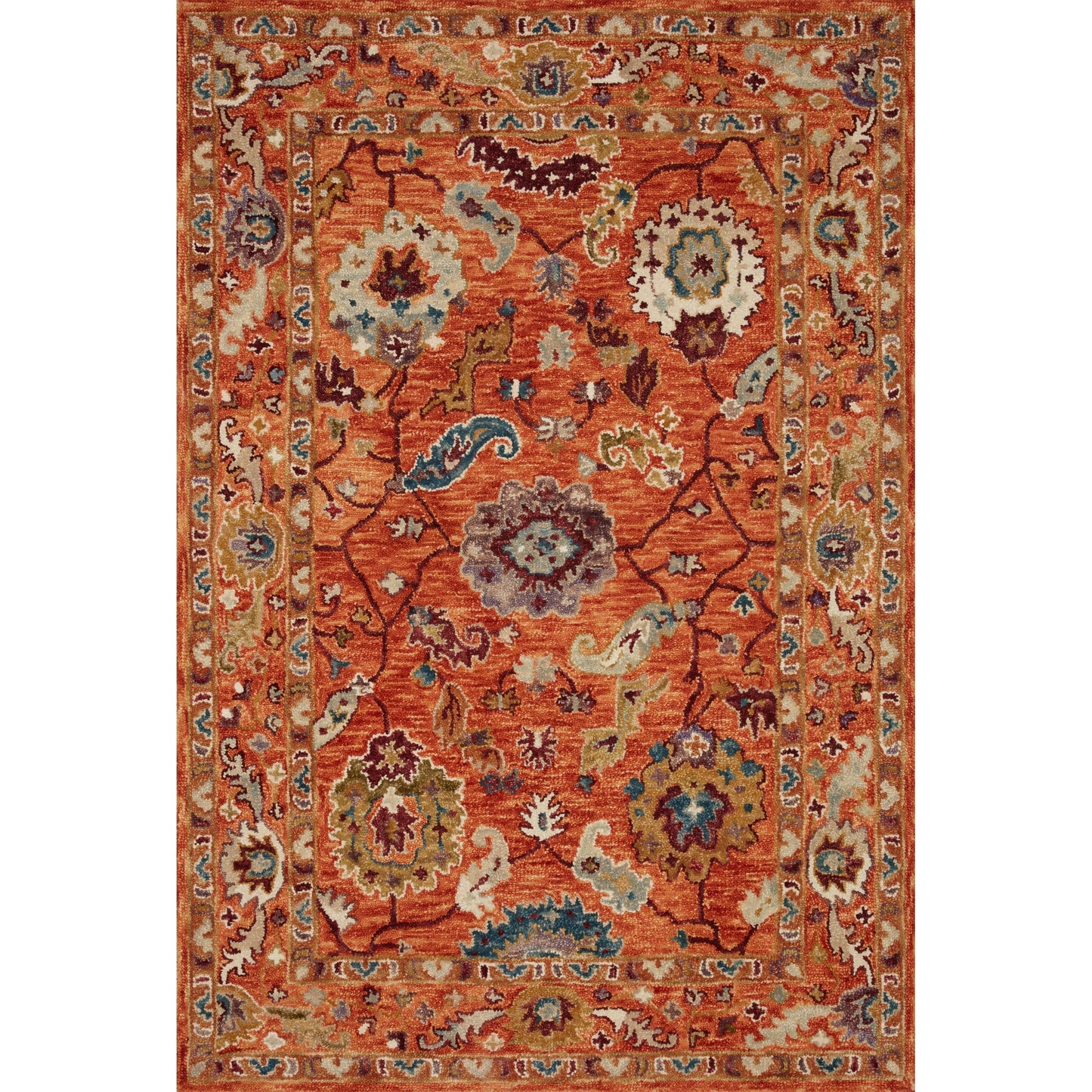Tapis Alexander Home Megan Floral en laine 100 % tissé à la main
