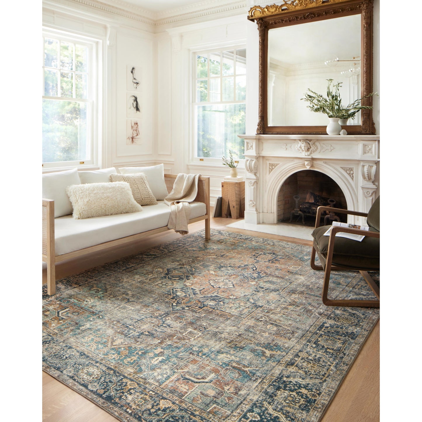 Tapis ultra moelleux Alexander Home Sara Boho Terracotta Medallion