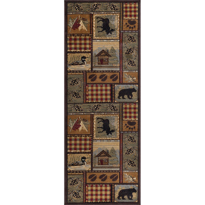 Tapis et descentes de lit - Tapis style chalet/ferme pour salon, chambre, salle à manger, cuisine - 60 x 90 cm / 90 x 240 cm / 150 x 210 cm / 240 x 300 cm / 270 x 360 cm / Rond