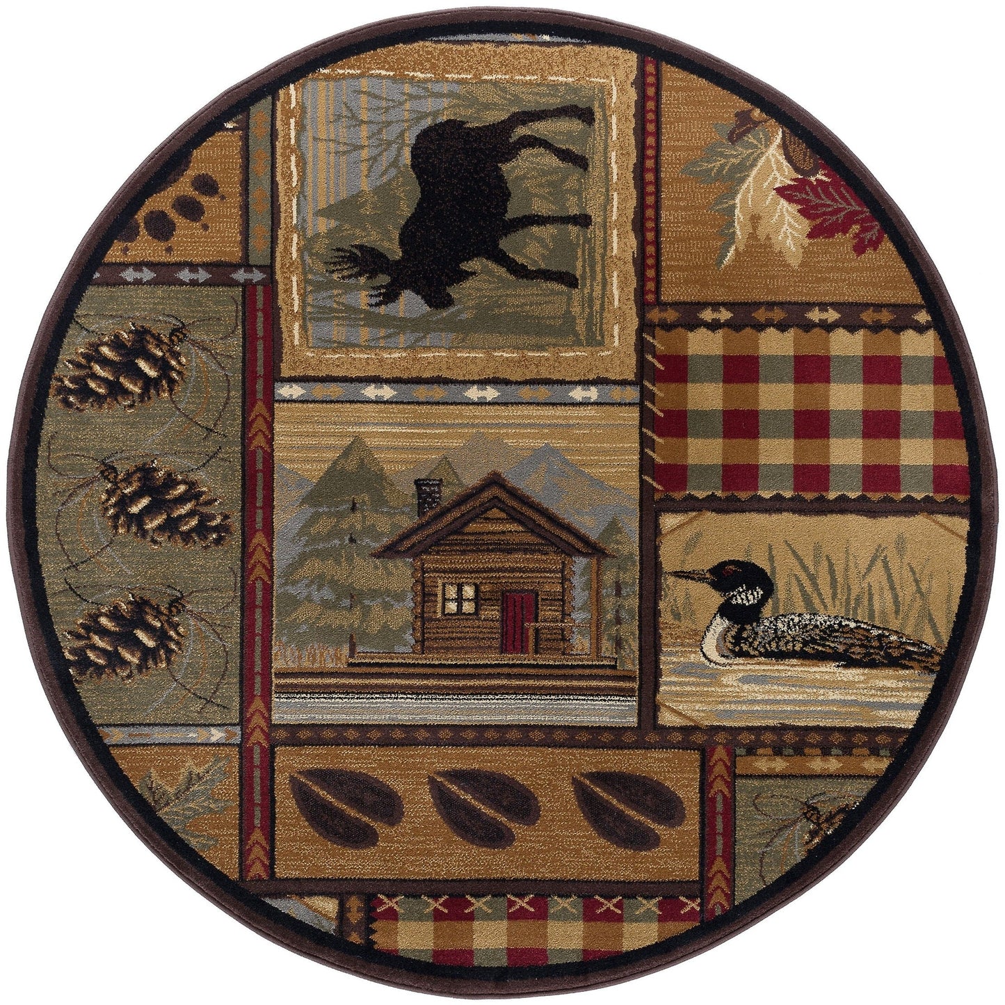 Tapis et descentes de lit - Tapis style chalet/ferme pour salon, chambre, salle à manger, cuisine - 60 x 90 cm / 90 x 240 cm / 150 x 210 cm / 240 x 300 cm / 270 x 360 cm / Rond