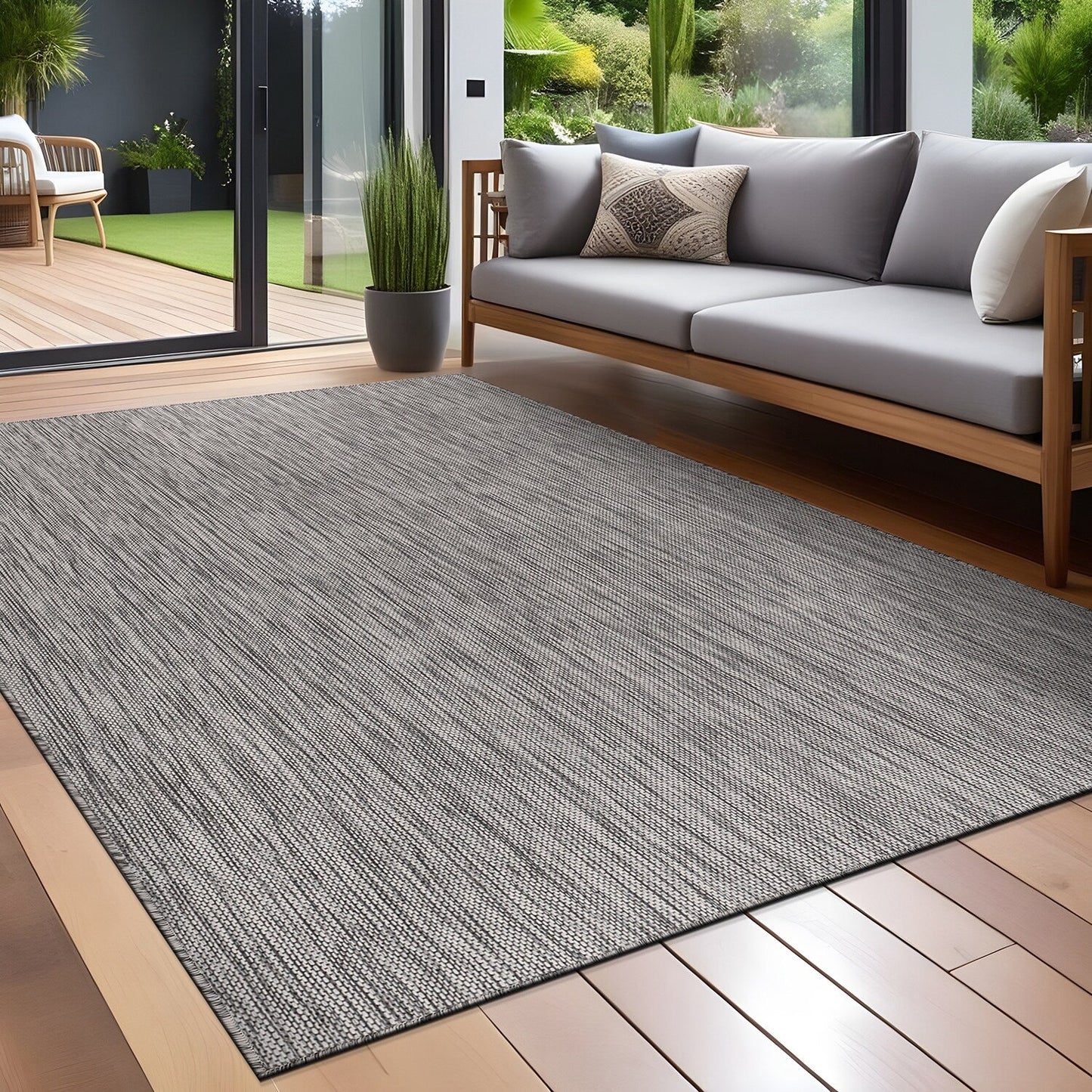 Tapis Aloha lavable uni pour intérieur/extérieur, terrasse, salon