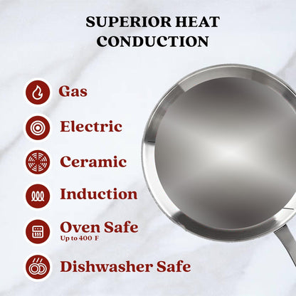 Casserole Alva Maestro en acier inoxydable 5 plis - 1,6 L. Non toxique