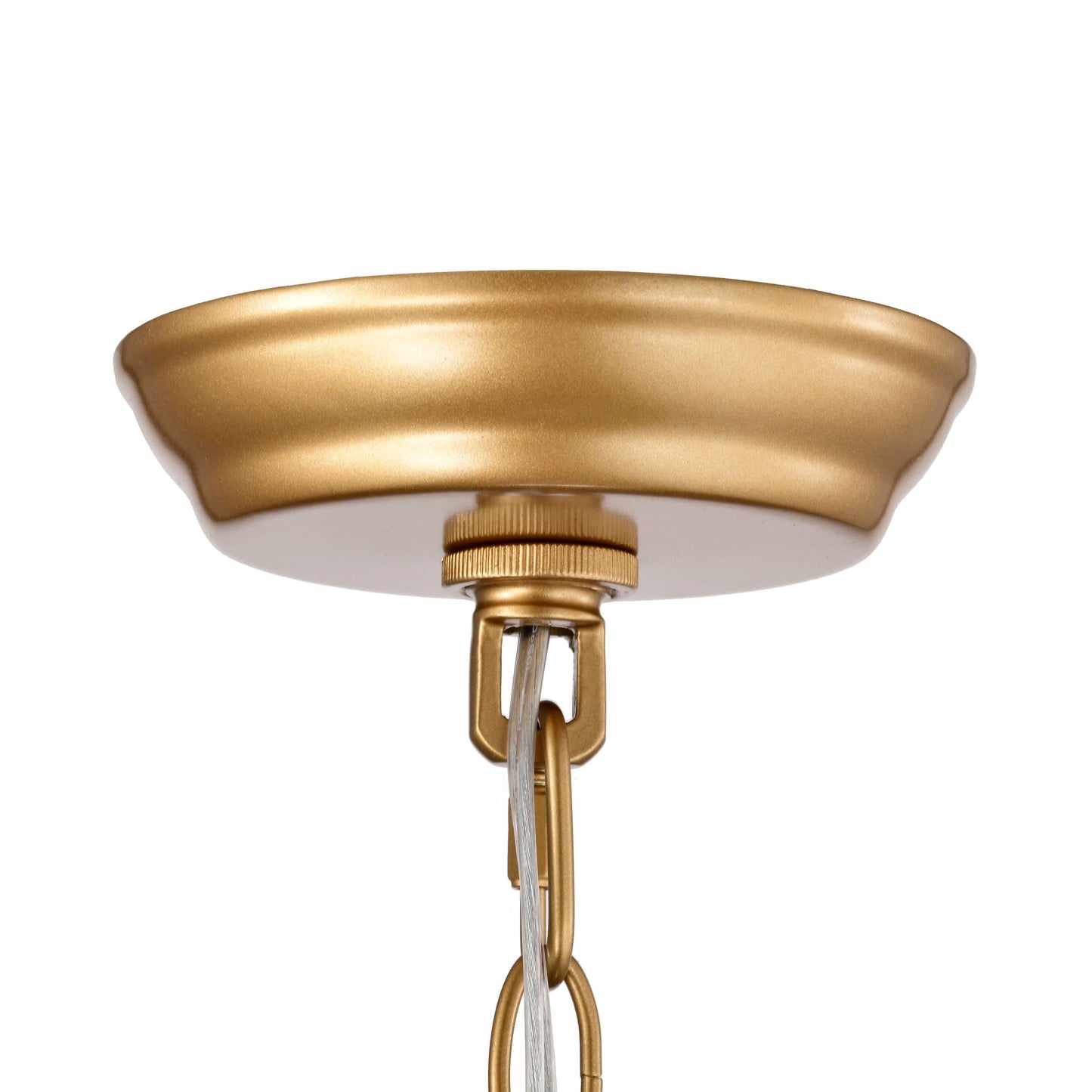 Lustre Anita à abat-jour tambour et prisme en verre transparent