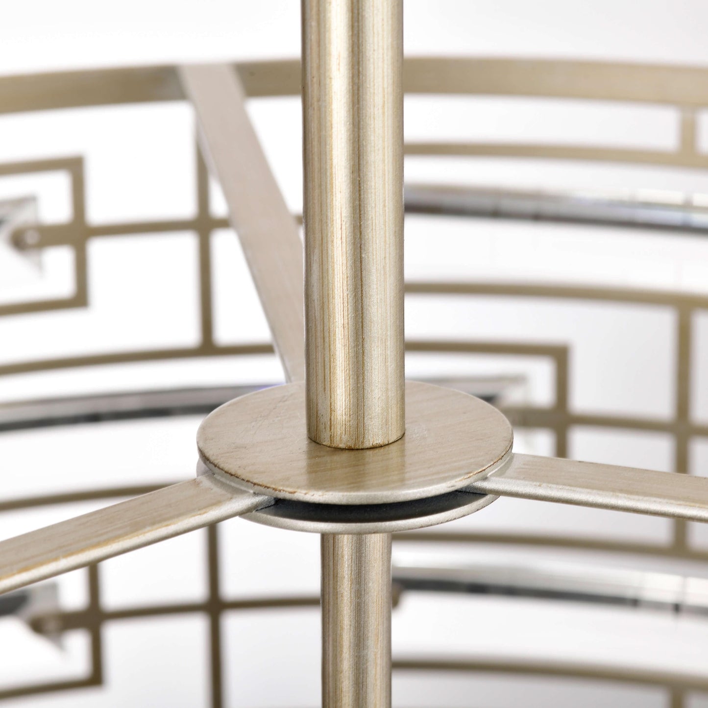 Lustre Anita à abat-jour tambour et prisme en verre transparent