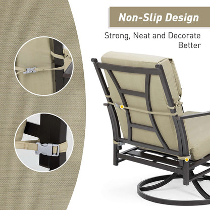 Ensemble de 4 coussins pour chaise de patio à dossier haut Aoodor, 46 x 21 x 4 pouces (coussins seulement)