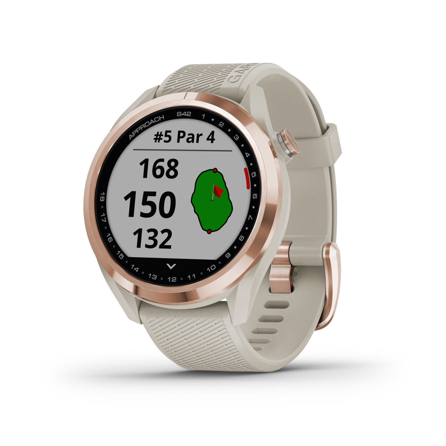 Garmin Approach® S42 Montre De Golf Gps Intelligente - Suivi De Fitness Avec Support Multi-gnss - Or Rose