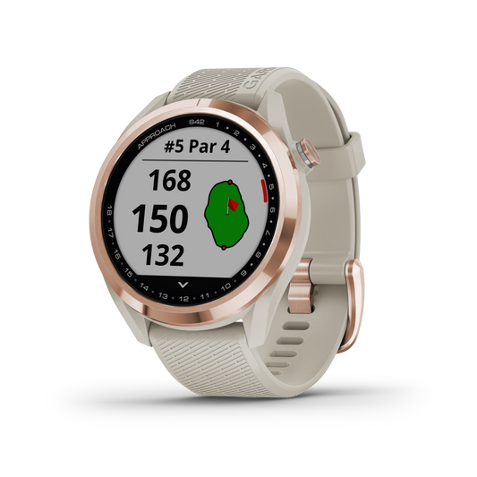 Garmin Approach® S42 Montre De Golf Gps Intelligente - Suivi De Fitness Avec Support Multi-gnss - Or Rose