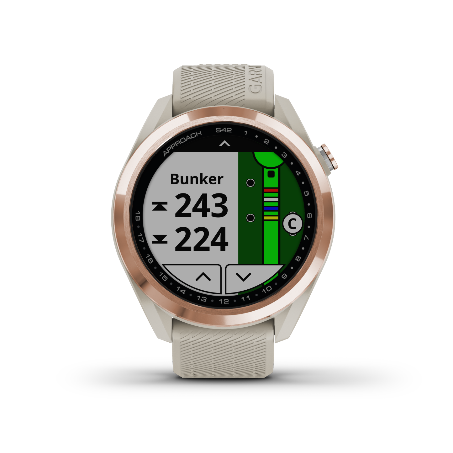 Garmin Approach® S42 Montre De Golf Gps Intelligente - Suivi De Fitness Avec Support Multi-gnss - Or Rose