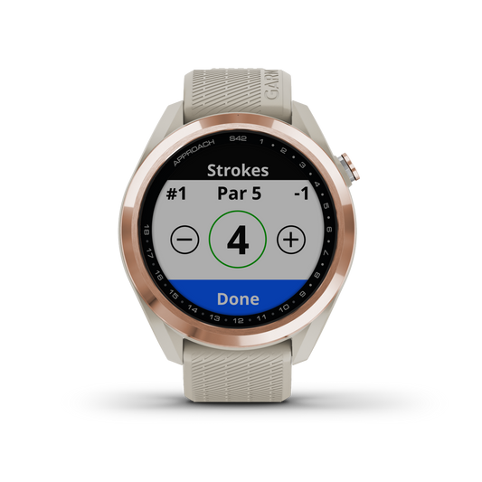 Garmin Approach® S42 Montre De Golf Gps Intelligente - Suivi De Fitness Avec Support Multi-gnss - Or Rose