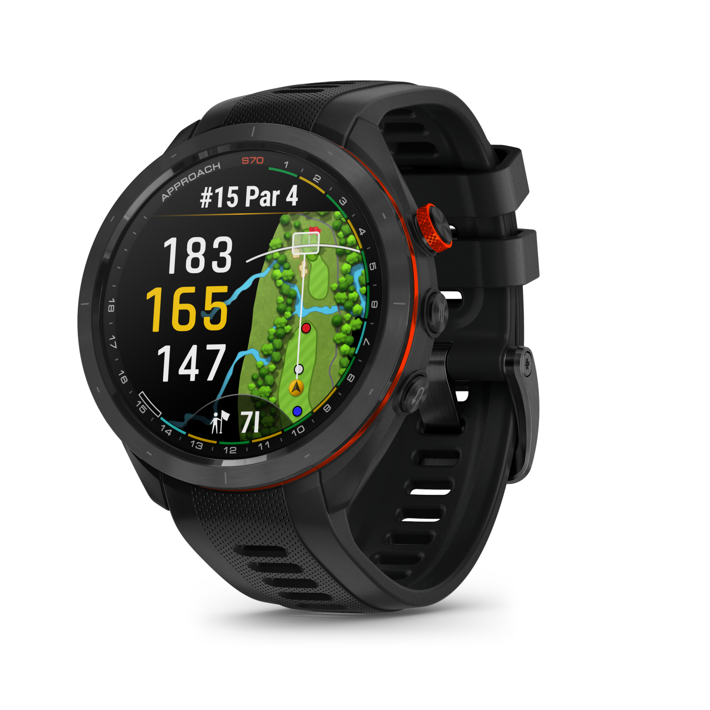 Garmin Approach® S70 Montre Gps De Golf - Suivi Sportif Et De Santé Avec Bracelet En Silicone Noir