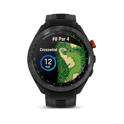 Garmin Approach® S70 Montre Gps De Golf - Suivi Sportif Et De Santé Avec Bracelet En Silicone Noir