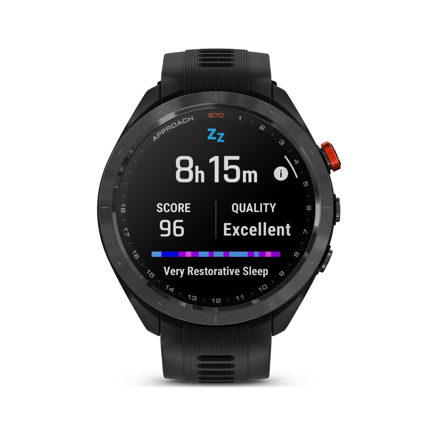 Garmin Approach® S70 Montre Gps De Golf - Suivi Sportif Et De Santé Avec Bracelet En Silicone Noir