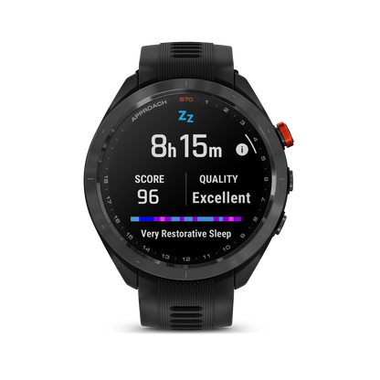 Garmin Approach® S70 Montre Gps De Golf - Suivi Sportif Et De Santé Avec Bracelet En Silicone Noir