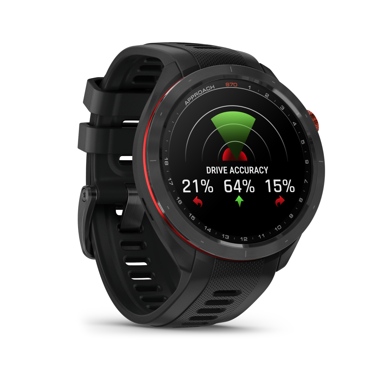 Garmin Approach® S70 Montre Gps De Golf - Suivi Sportif Et De Santé Avec Bracelet En Silicone Noir